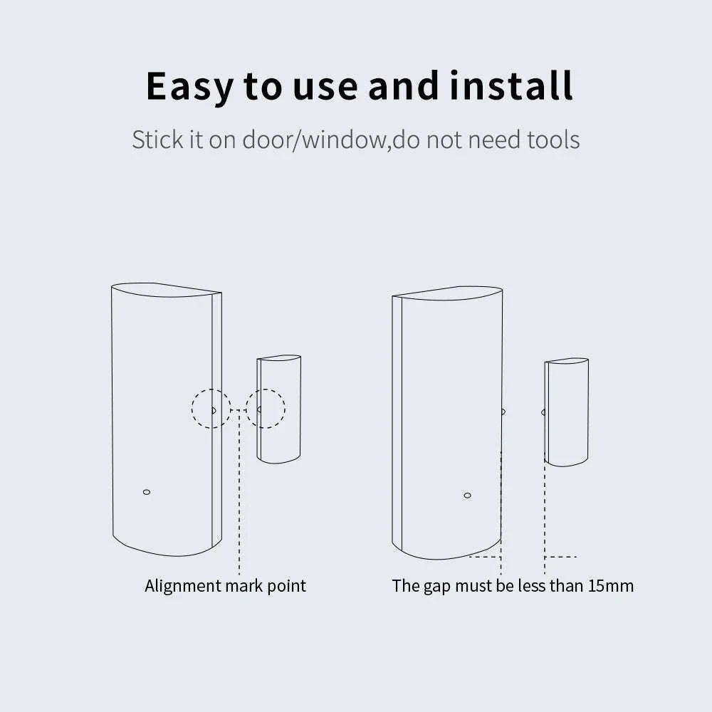 WiFi Smart Door & Window Sensor with App Alerts and Alexa Support-