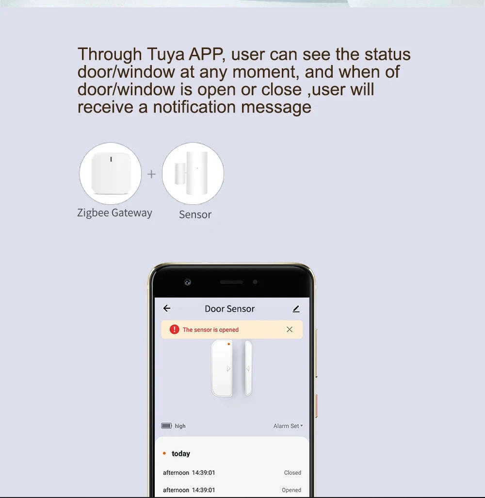 WiFi Smart Door & Window Sensor with App Alerts and Alexa Support-tuya wifi
