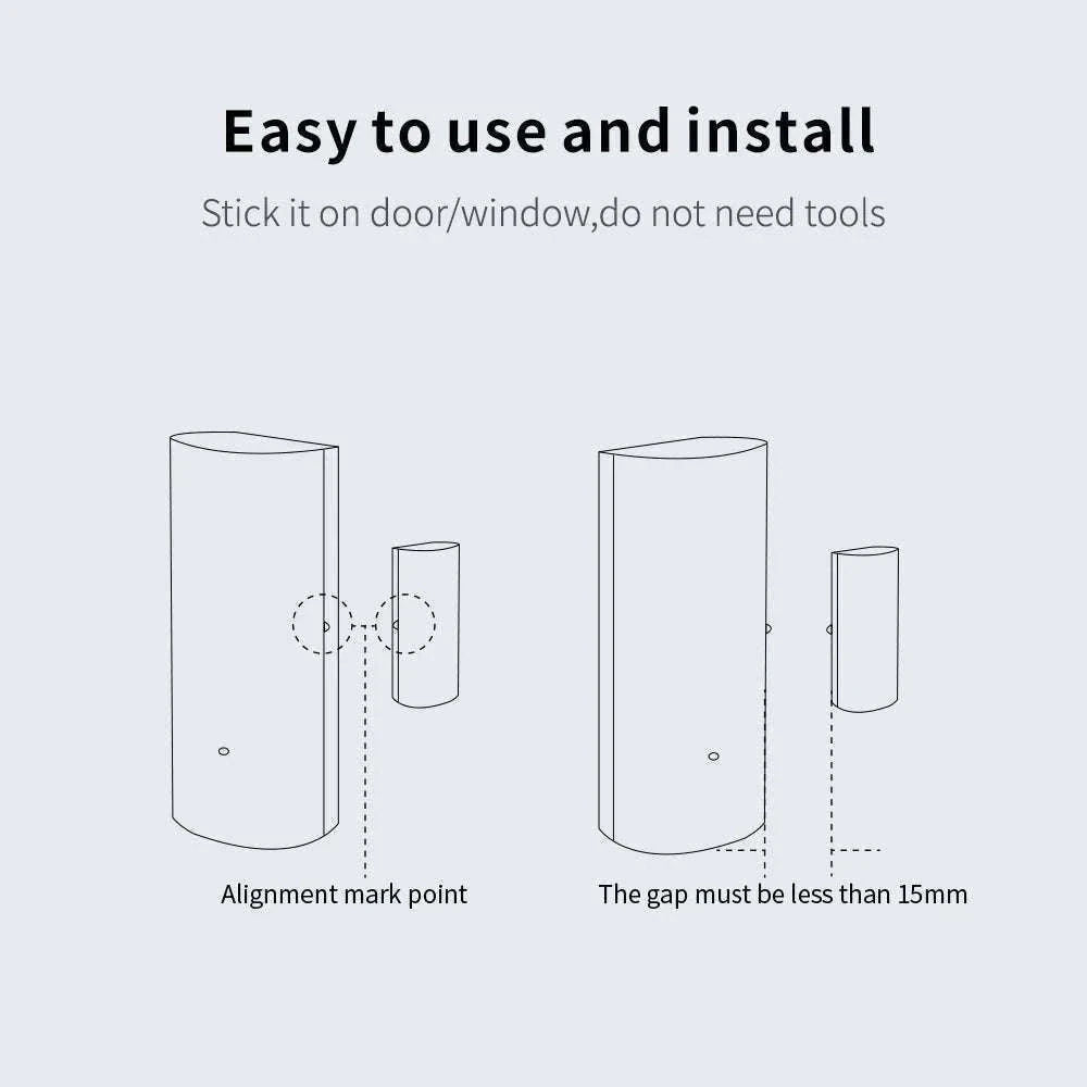 WiFi Smart Door & Window Sensor with App Alerts and Alexa Support-tuya wifi