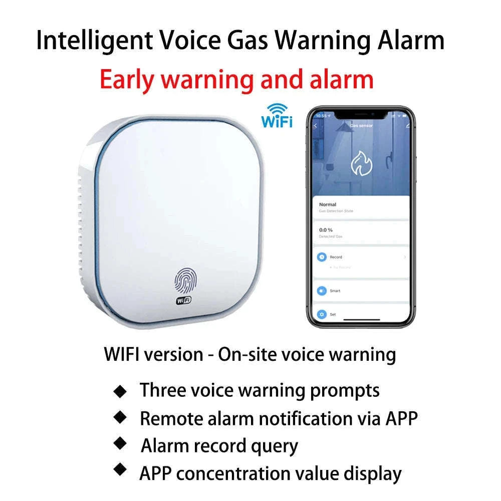 WiFi Smart Gas and Carbon Monoxide Alarm Detector-US Plug