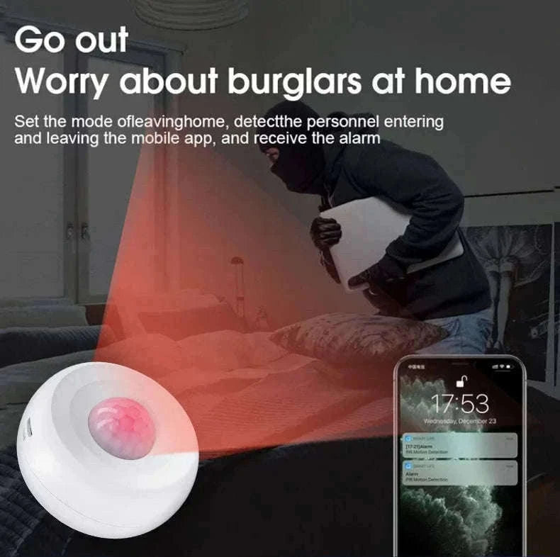 WiFi Smart PIR Motion Sensor for Smart Home Monitoring-Default Title