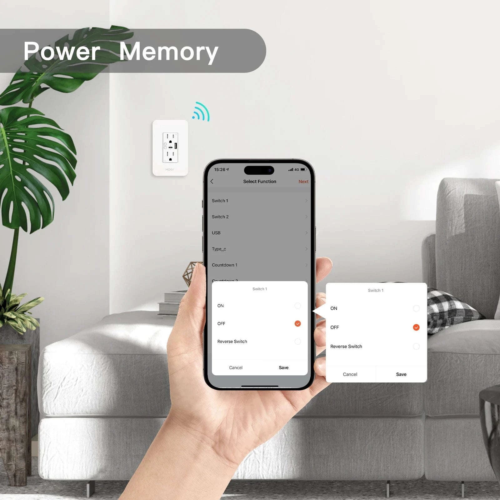 WiFi Smart Wall Socket with Type-C and USB Ports-TypeC and USB Ports / 100-250V / United States
