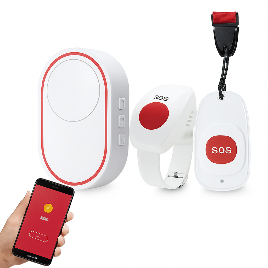 Sistema de Alerta de Emergencia SOS WiFi con Notificaciones en la Aplicación para Cuidadores