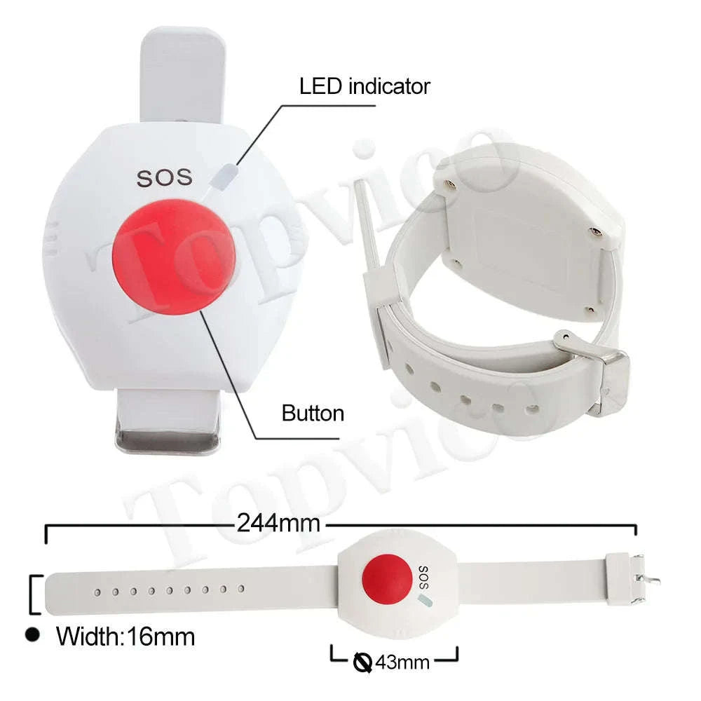 WiFi SOS Emergency Alert System with Caregiver App Notifications-UK Plug