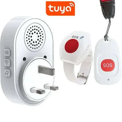 WiFi SOS Emergency Alert System with Caregiver App Notifications-UK Plug