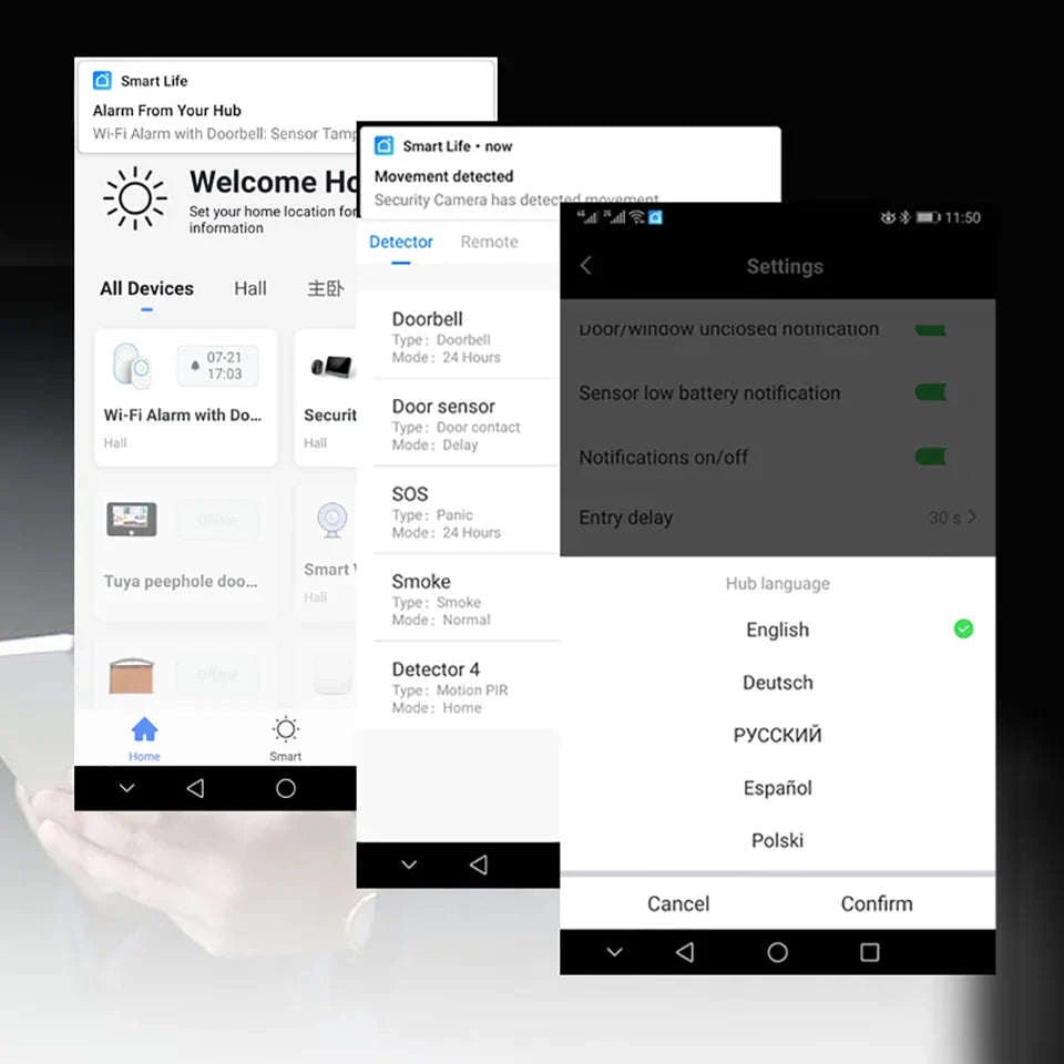 WiFi SOS Emergency Alert System with Caregiver App Notifications-UK Plug