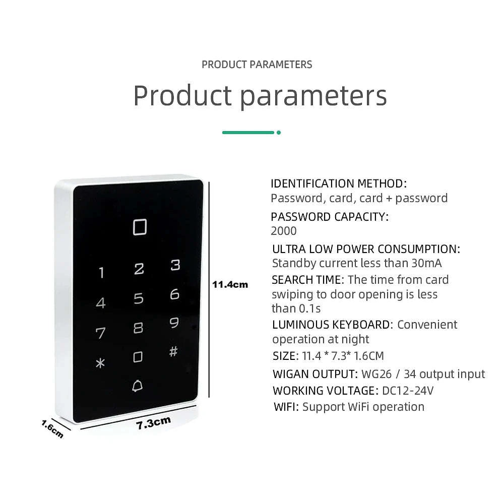 WiFi Tuya RFID Access Control Keypad with Touch Reader-T12EM-WIFI and cover