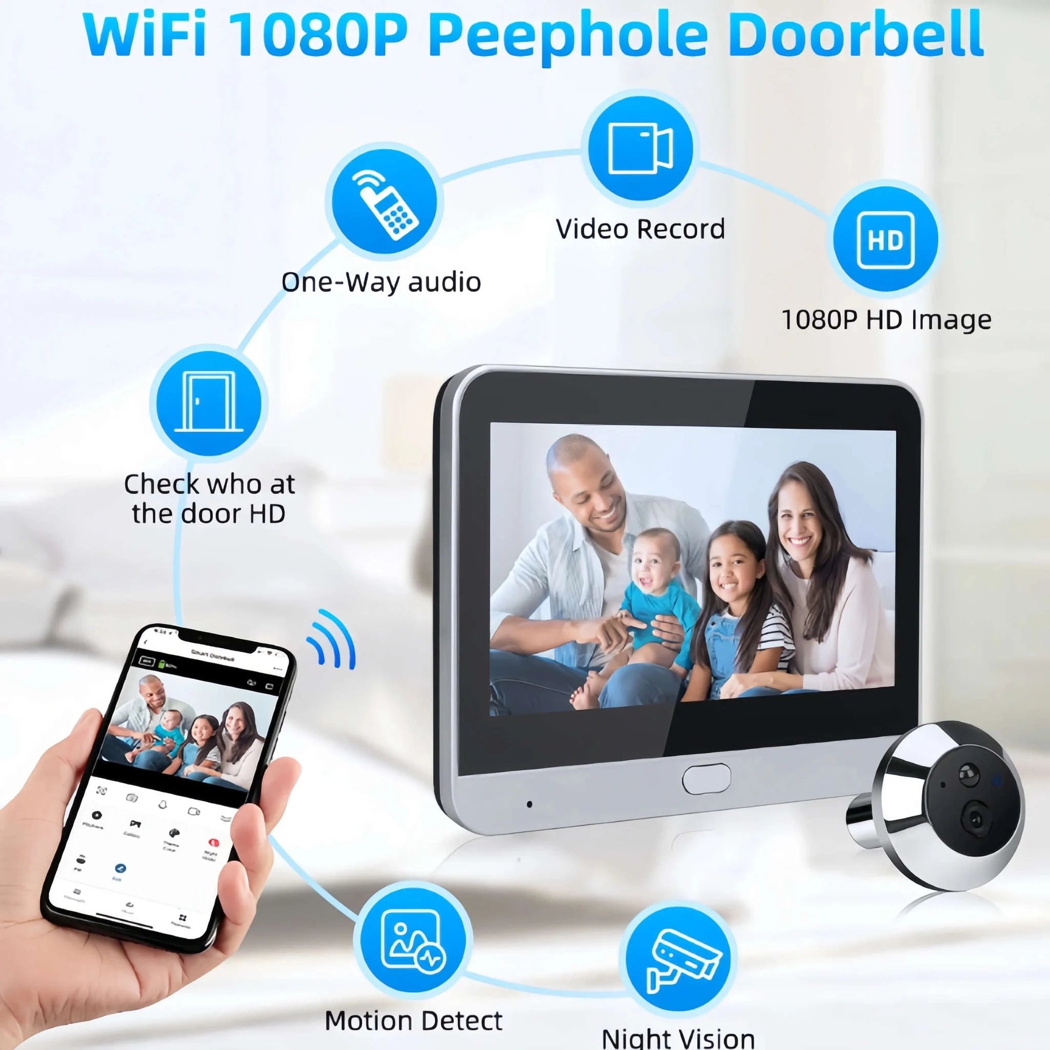 WiFi Video Doorbell HD Night Vision Smart Security Camera-GERMANY