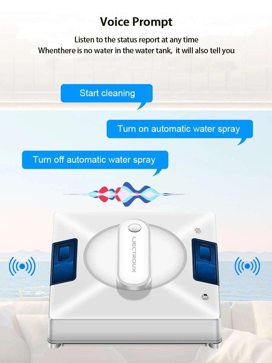 Window Cleaning Robot with Smart Navigation & 4-Way Water Spray-white / Saudi Arabia / Yes
