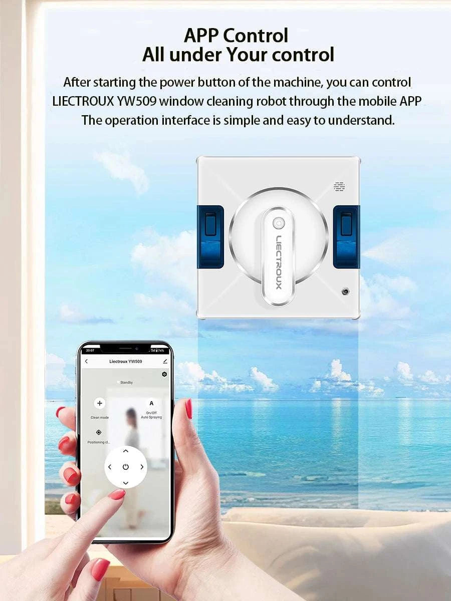 Window Cleaning Robot with Smart Navigation & 4-Way Water Spray-white / Saudi Arabia / Yes