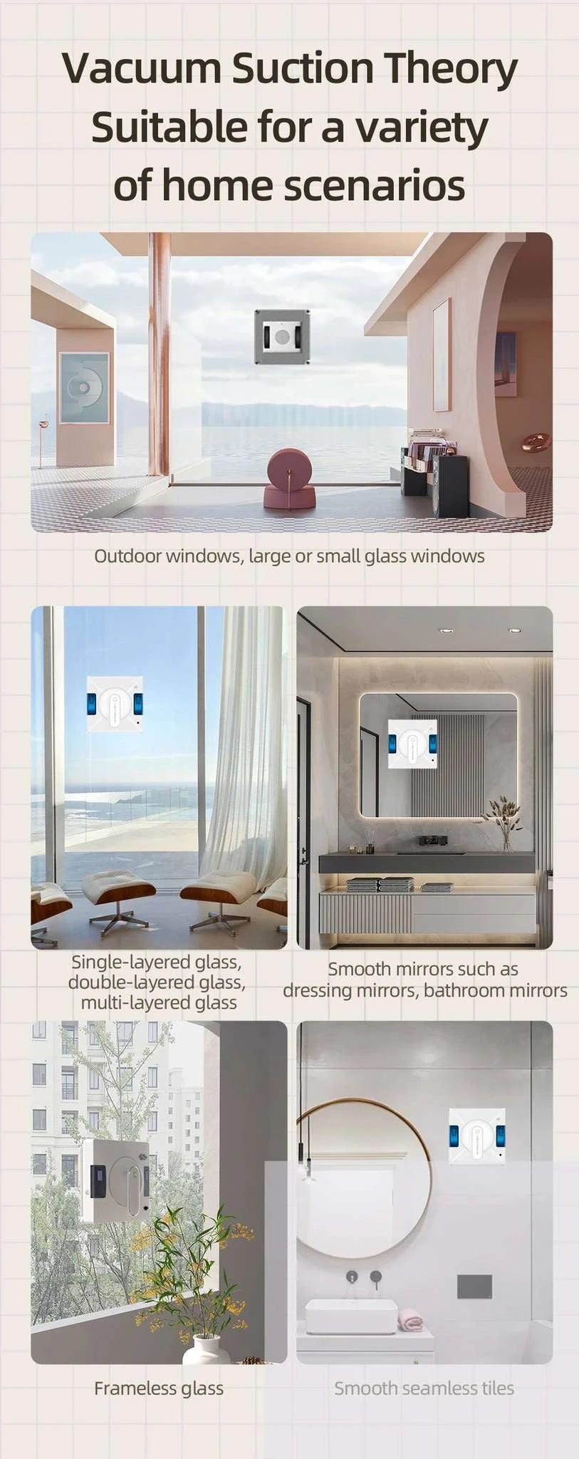 Window Cleaning Robot with Smart Navigation & 4-Way Water Spray-white / Saudi Arabia / Yes