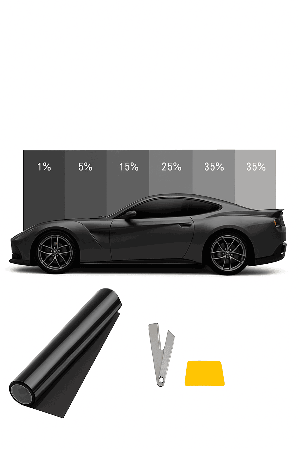 Window Tint Film 50cm x 3m UV-Blocking Car Sun Shade-15percent VLT / GERMANY