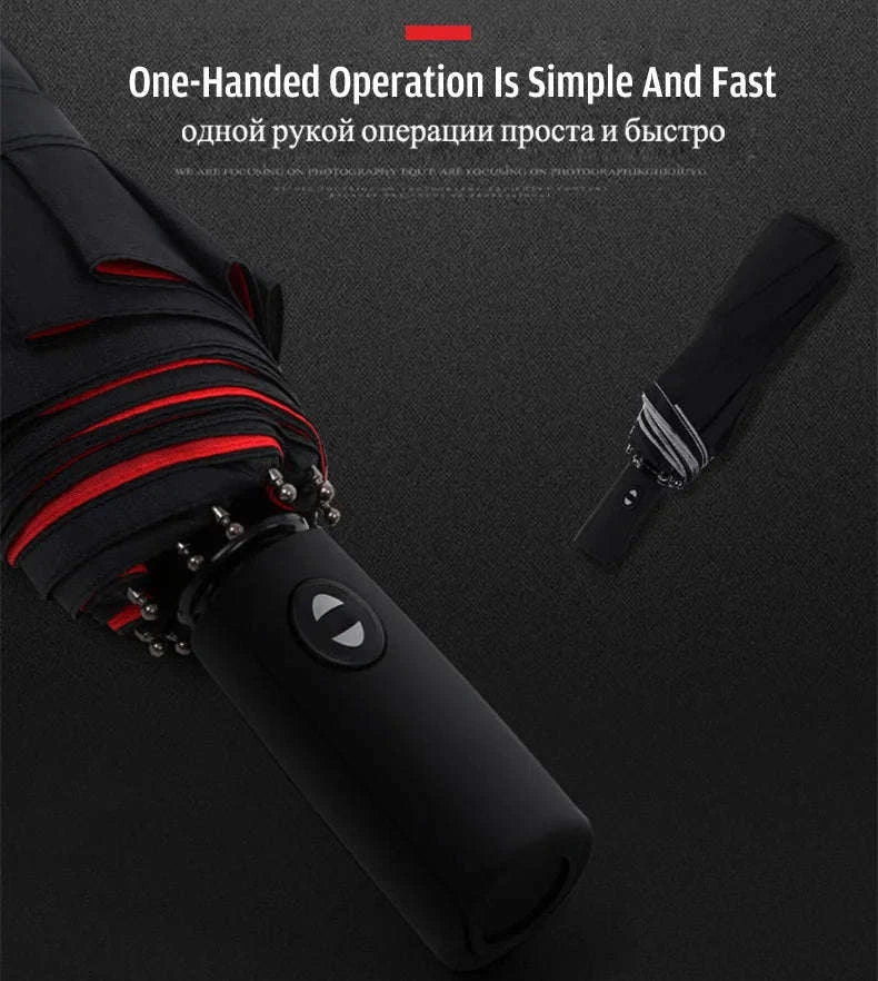 Windproof Automatic Umbrella-blue