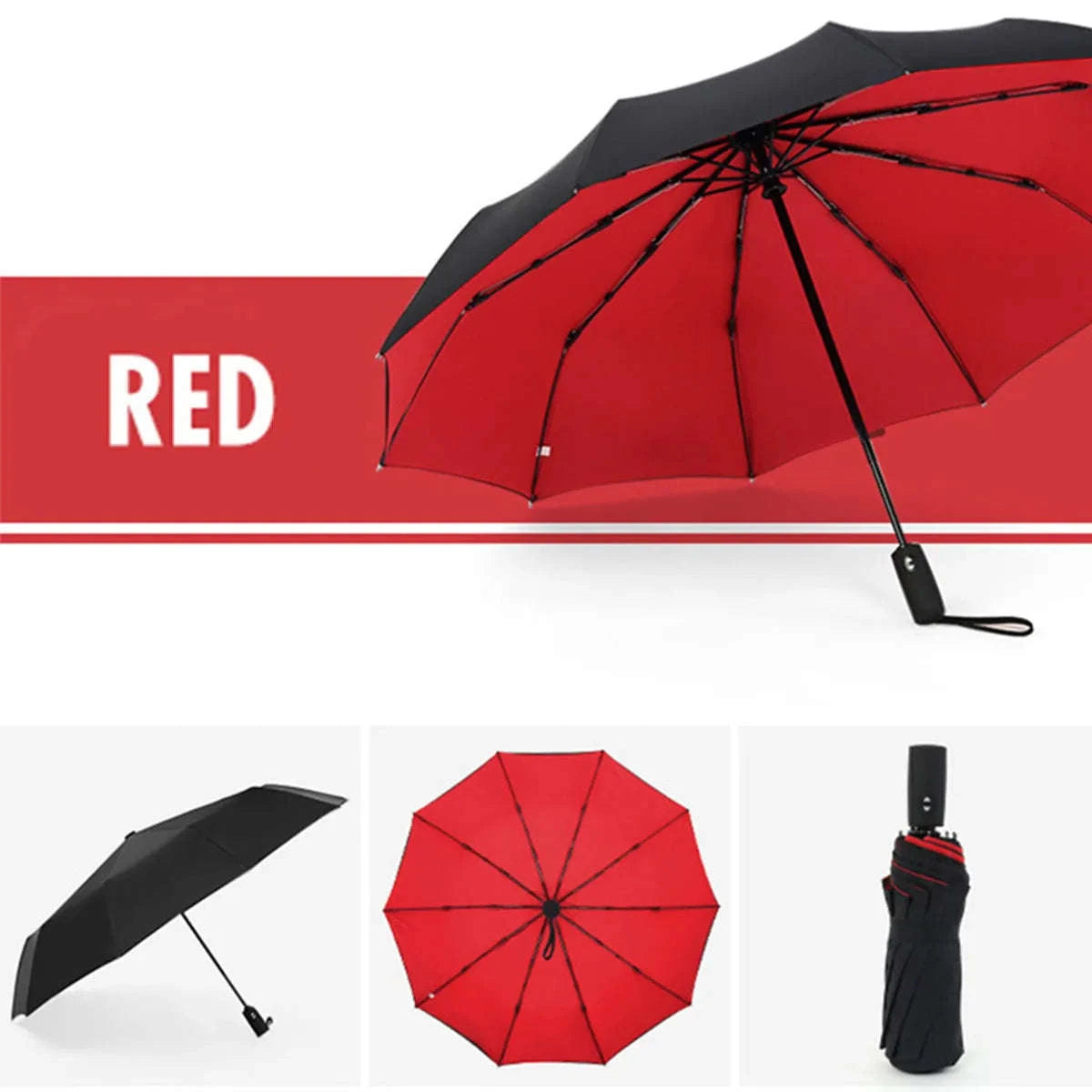 Windproof Automatic Umbrella-blue