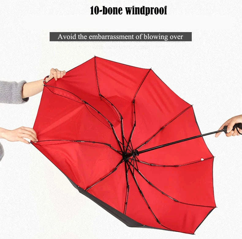 Windproof Automatic Umbrella-blue