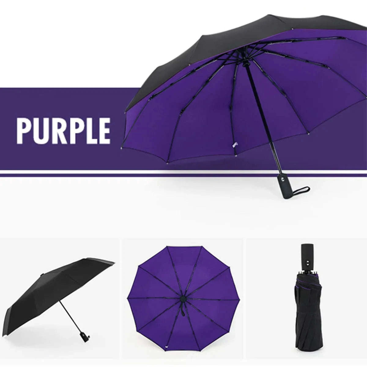 Windproof Automatic Umbrella-blue