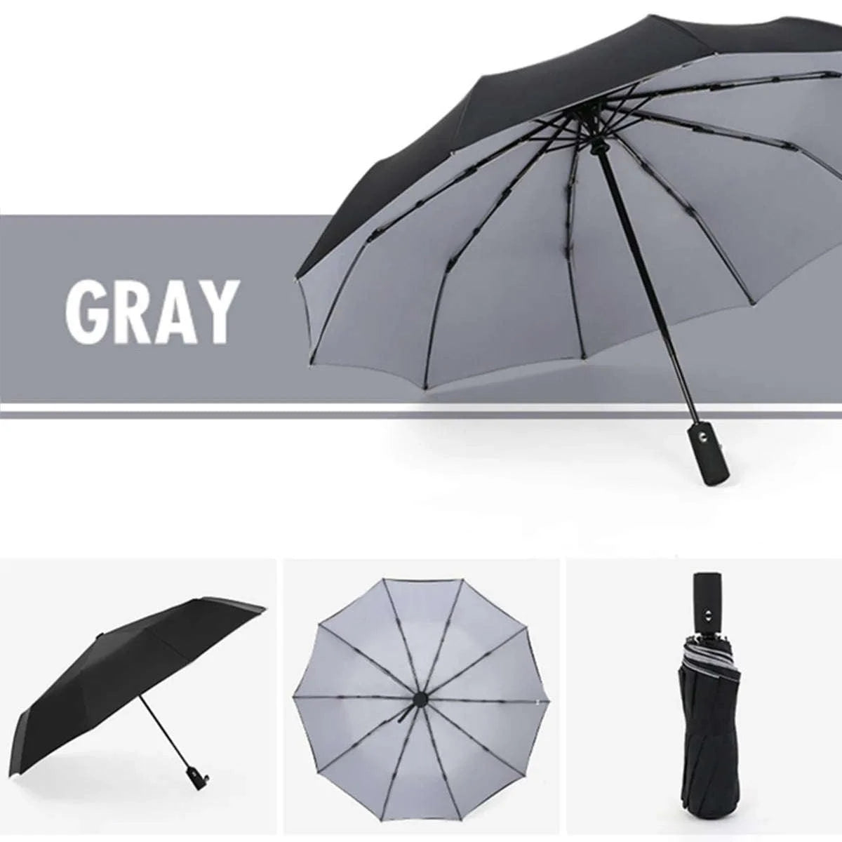 Windproof Automatic Umbrella-blue