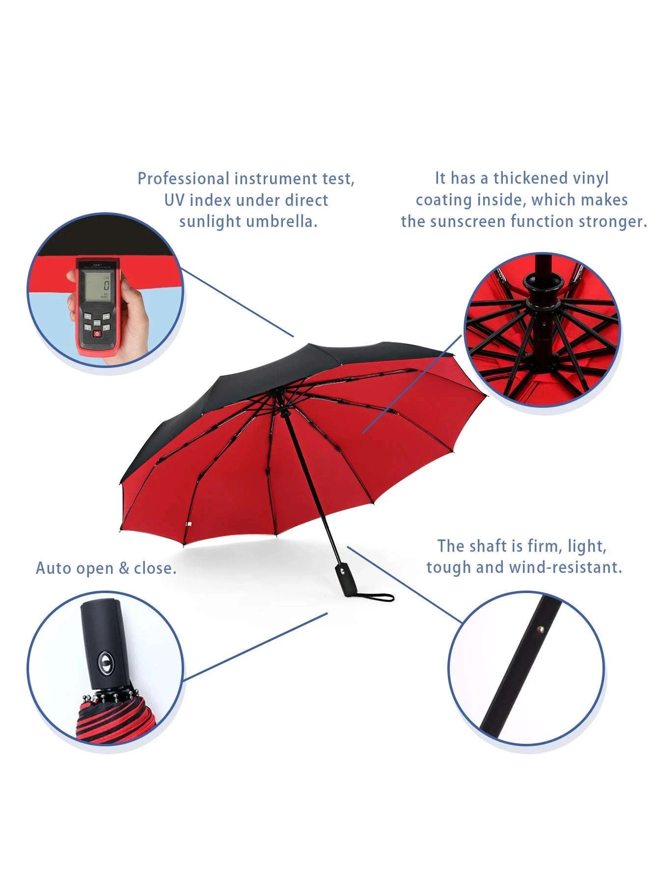 Windproof Automatic Umbrella-blue