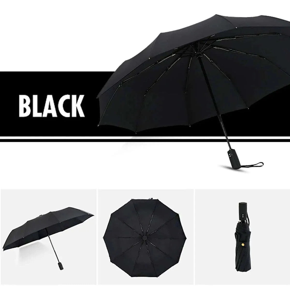 Windproof Automatic Umbrella with One-Touch Open and Close-blue