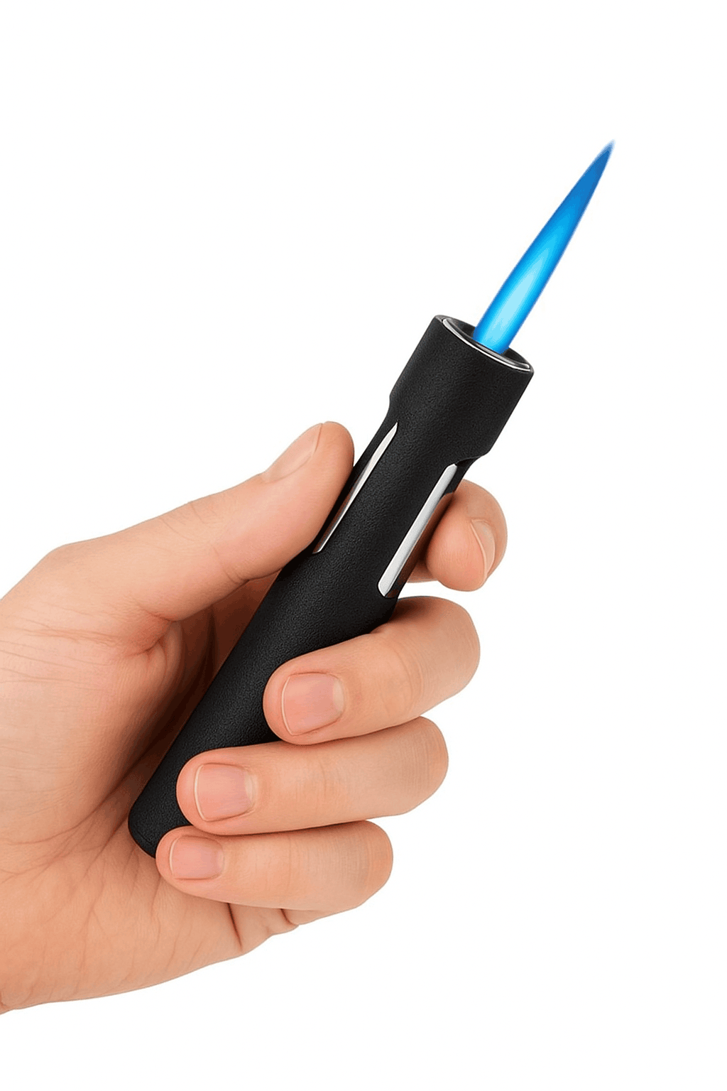Windproof Blue Jet Flame Mini Refillable Torch Lighter-Matte Black / United States