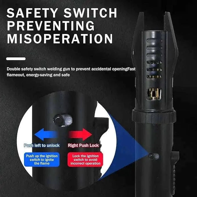 Windproof Butane Torch Lighter with Adjustable Blue Flame-K39 Black