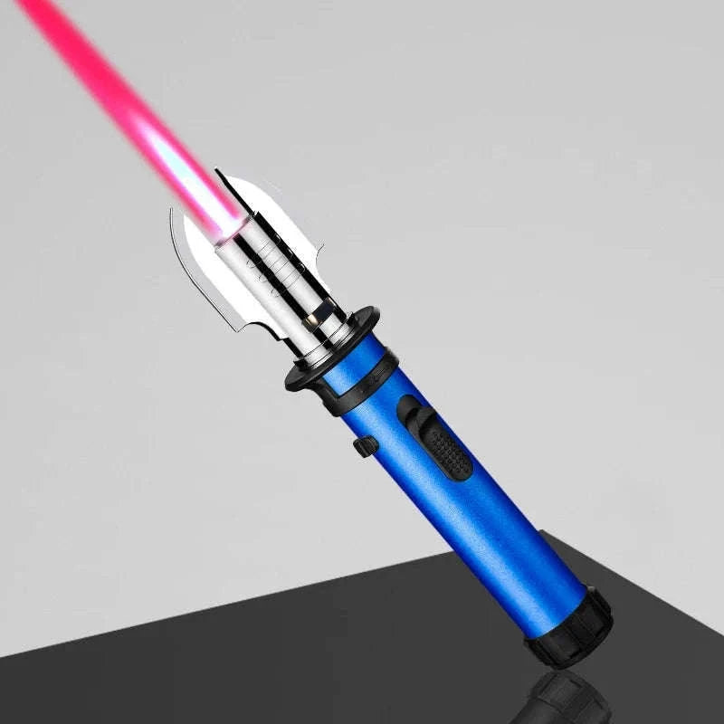 Windproof Butane Torch Lighter with Adjustable Blue Flame-K39 Black