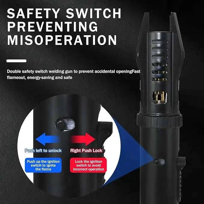 Windproof Butane Torch Lighter with Adjustable Blue Flame-K39 Black