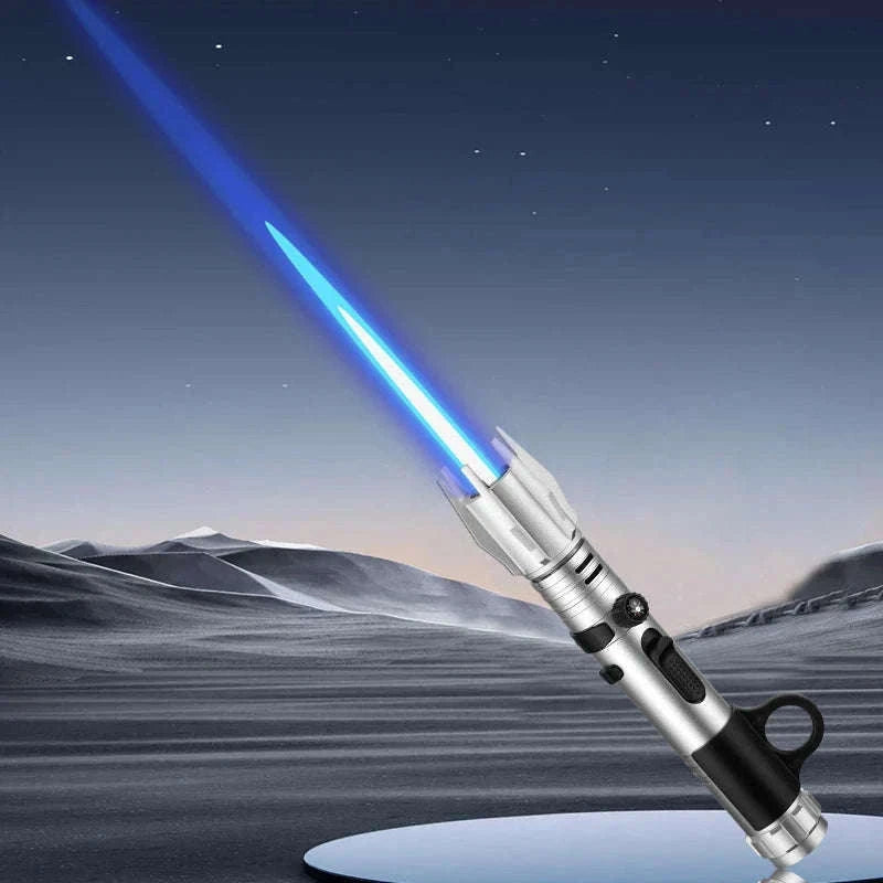 Windproof Butane Torch Lighter with Adjustable Blue Flame-K39 Black