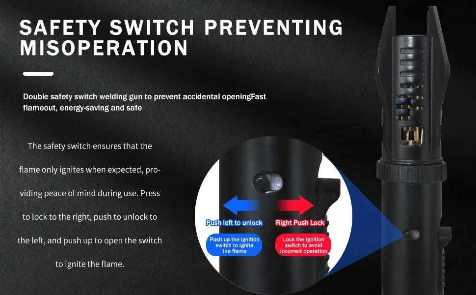 Windproof Butane Torch Lighter with Adjustable Blue Flame-K39 Black