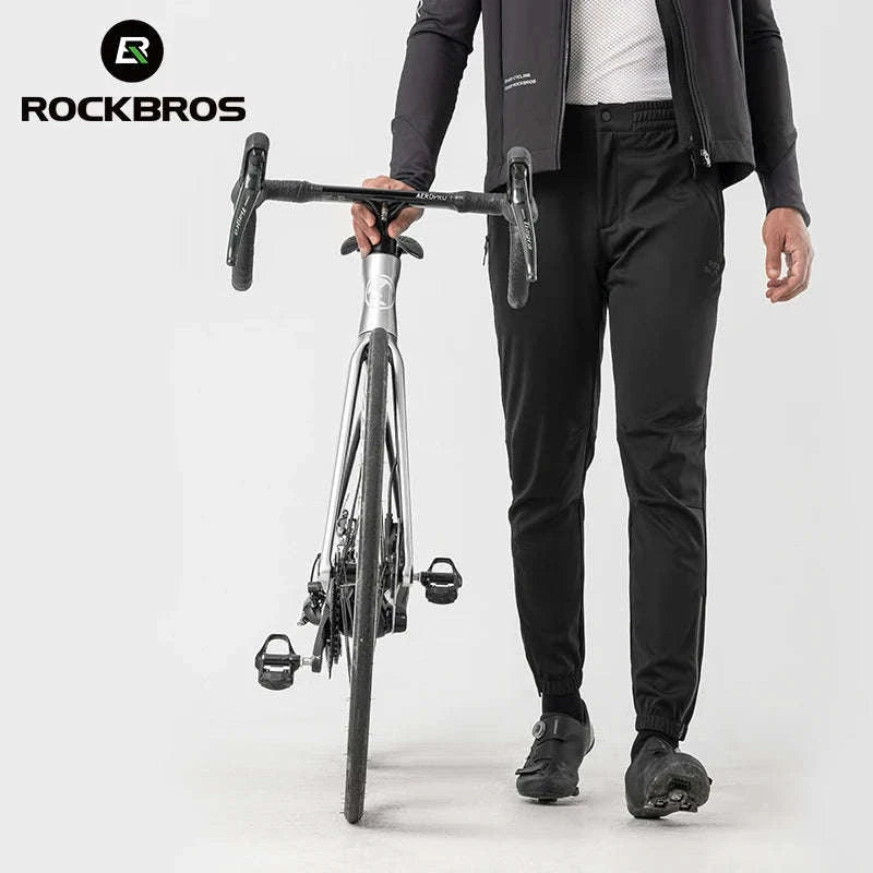 Windproof Fleece Cycling Pants for Cold Weather Riding-YPK046-GR / Asian XL(EUR L)