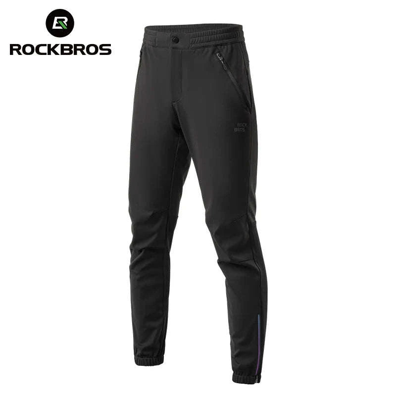 Windproof Fleece Cycling Pants for Cold Weather Riding-YPK046-GR / Asian XL(EUR L)