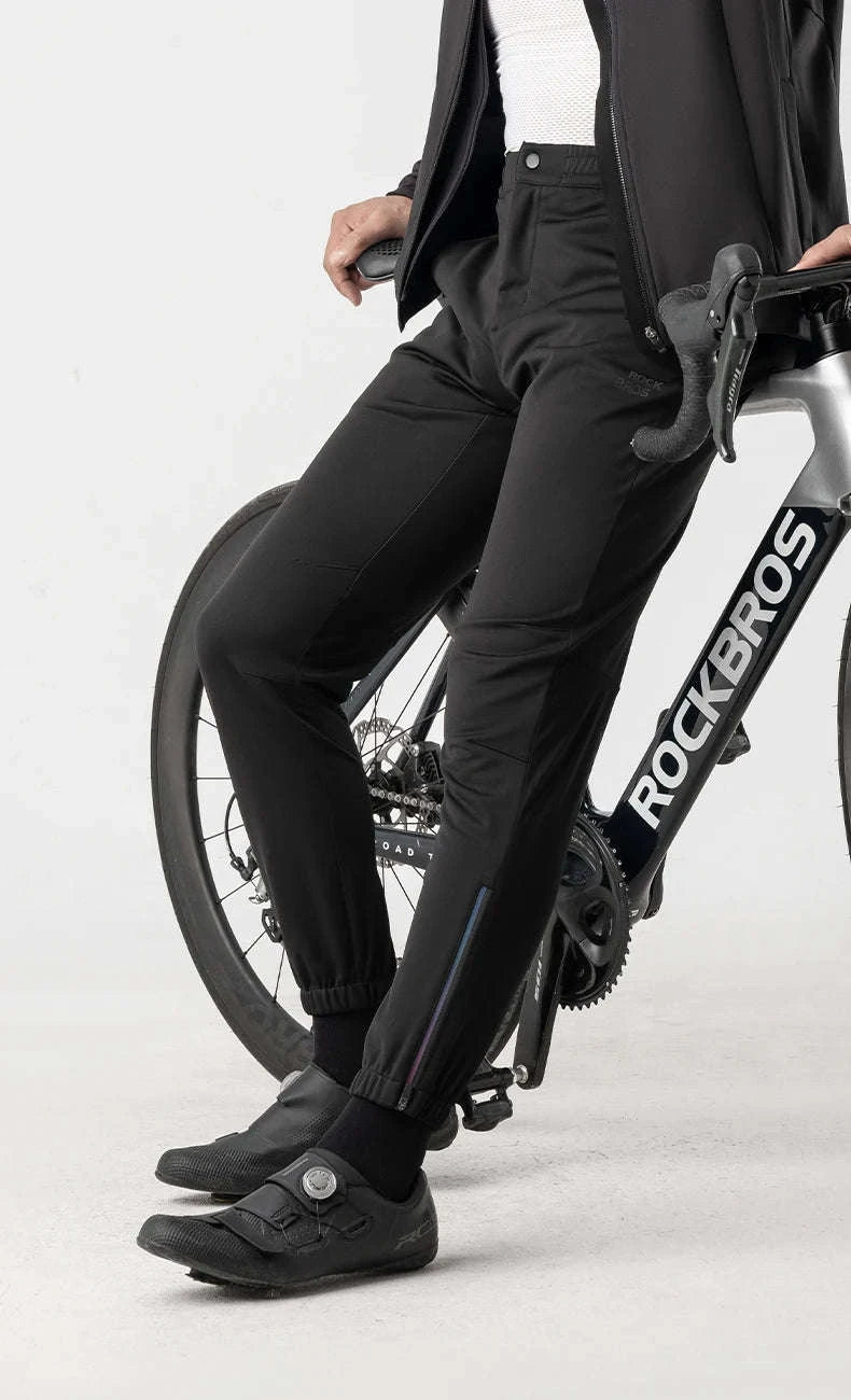 Windproof Fleece Cycling Pants for Cold Weather Riding-YPK046-GR / Asian XL(EUR L)