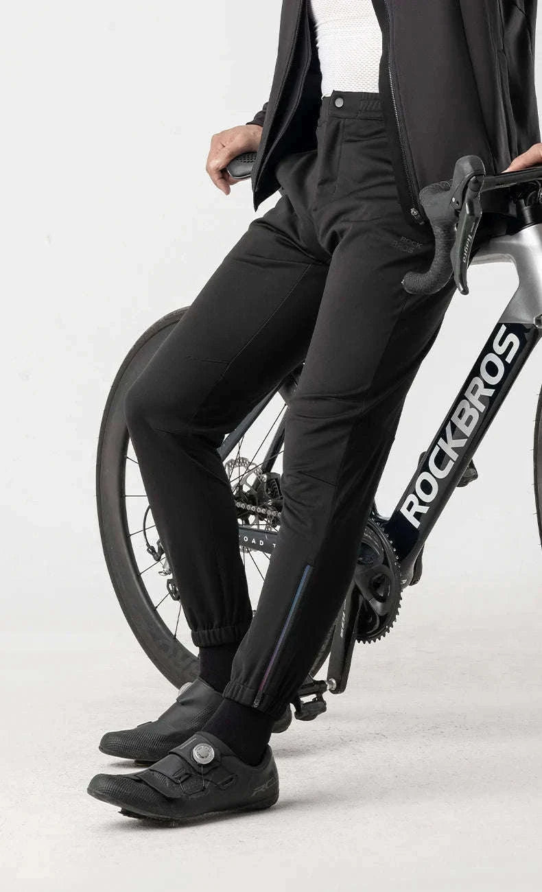 Windproof Fleece Cycling Pants for Cold Weather Riding-YPK046-GR / Asian XL(EUR L)
