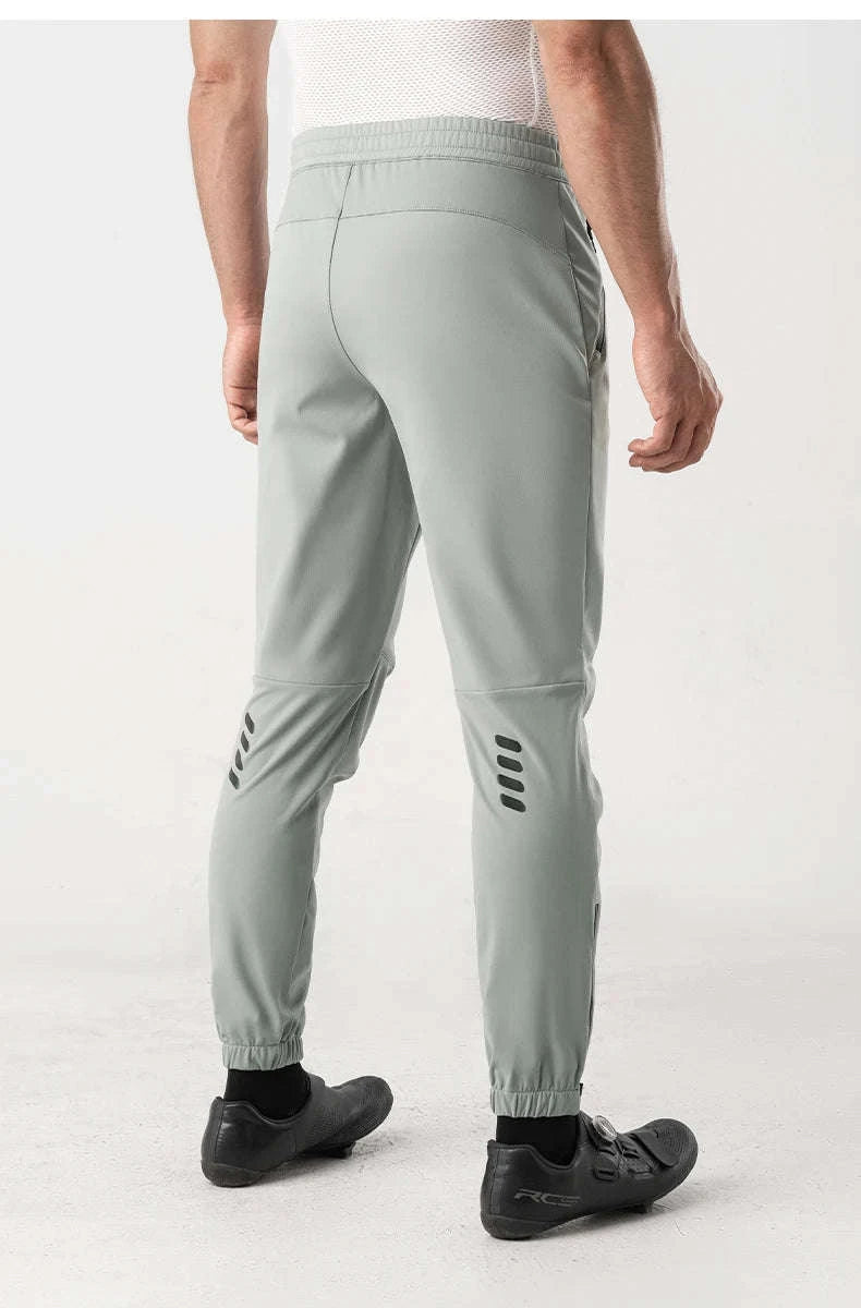 Windproof Fleece Cycling Pants for Cold Weather Riding-YPK046-GR / Asian XL(EUR L)