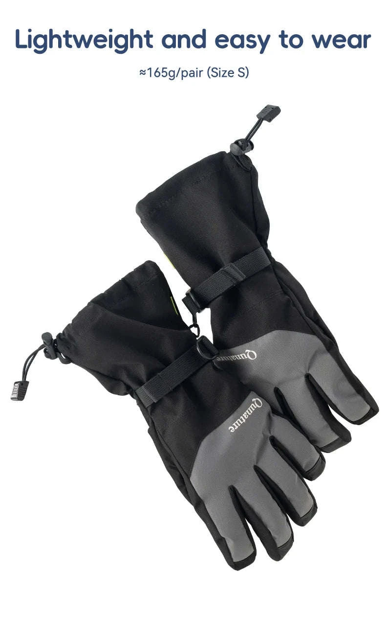 Windproof Insulated Ski Gloves with Touchscreen Fingertips-014-S350-WT / L