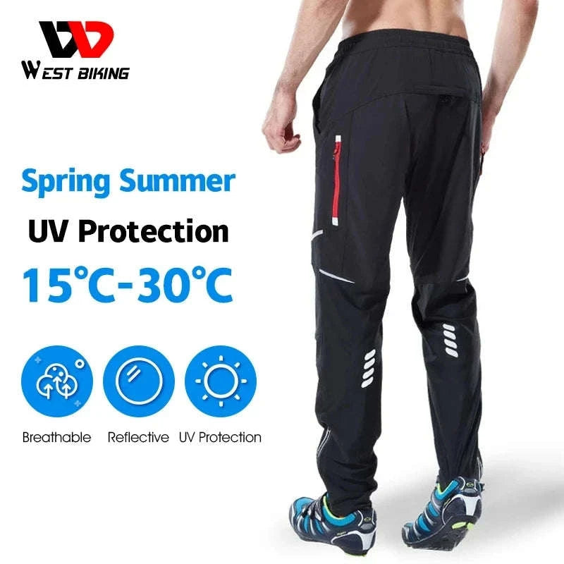 Windproof Quick‑Dry Cycling Pants for Active Outdoor Riding-XL / Black