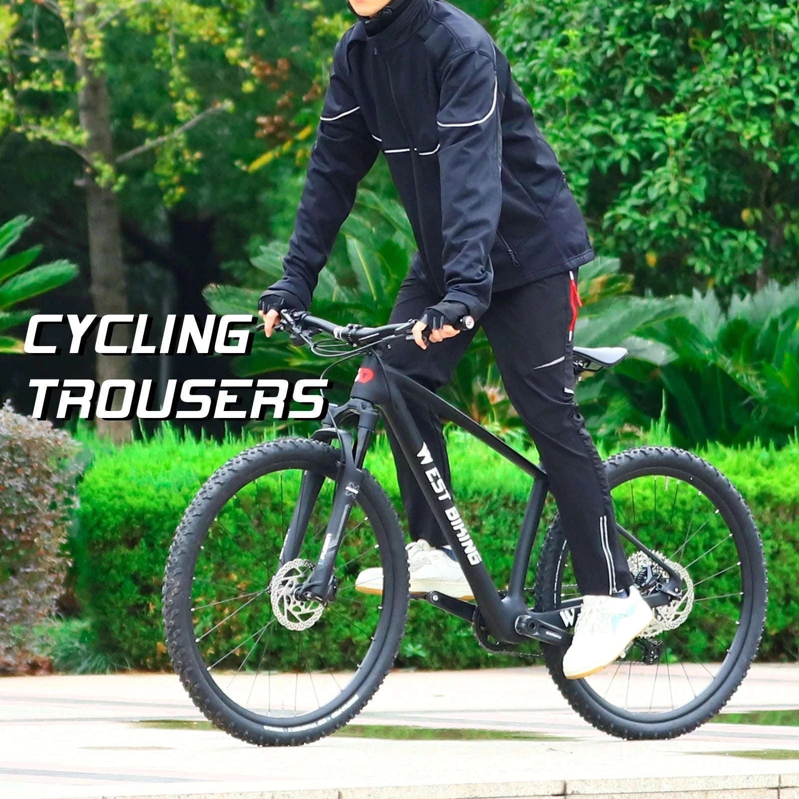 Windproof Quick-Dry Cycling Pants for Outdoor Riding-XL / Black