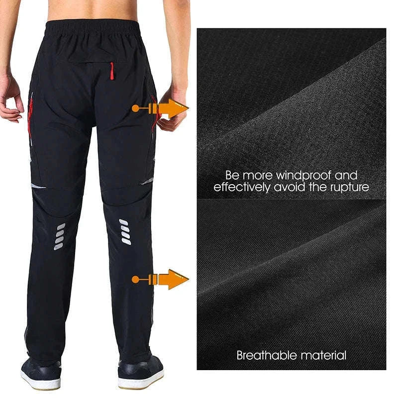 Windproof Quick-Dry Cycling Pants for Outdoor Riding-XL / Black