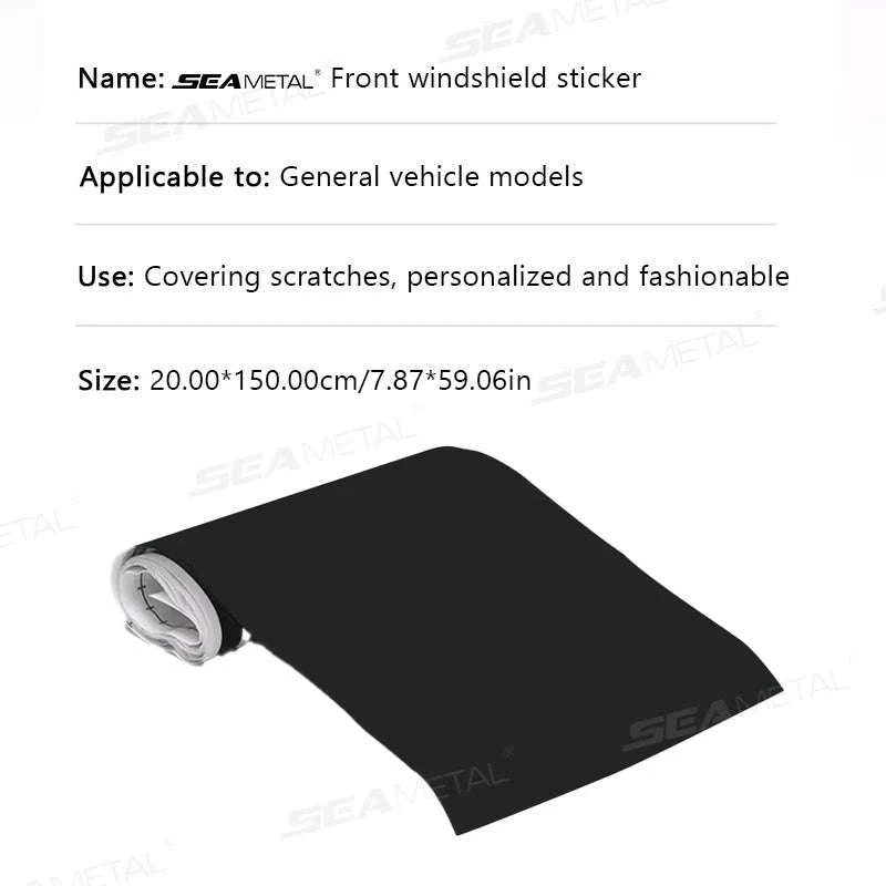 Windshield Sun Protection Sticker Car Window Sun Shade Cover-Matte black