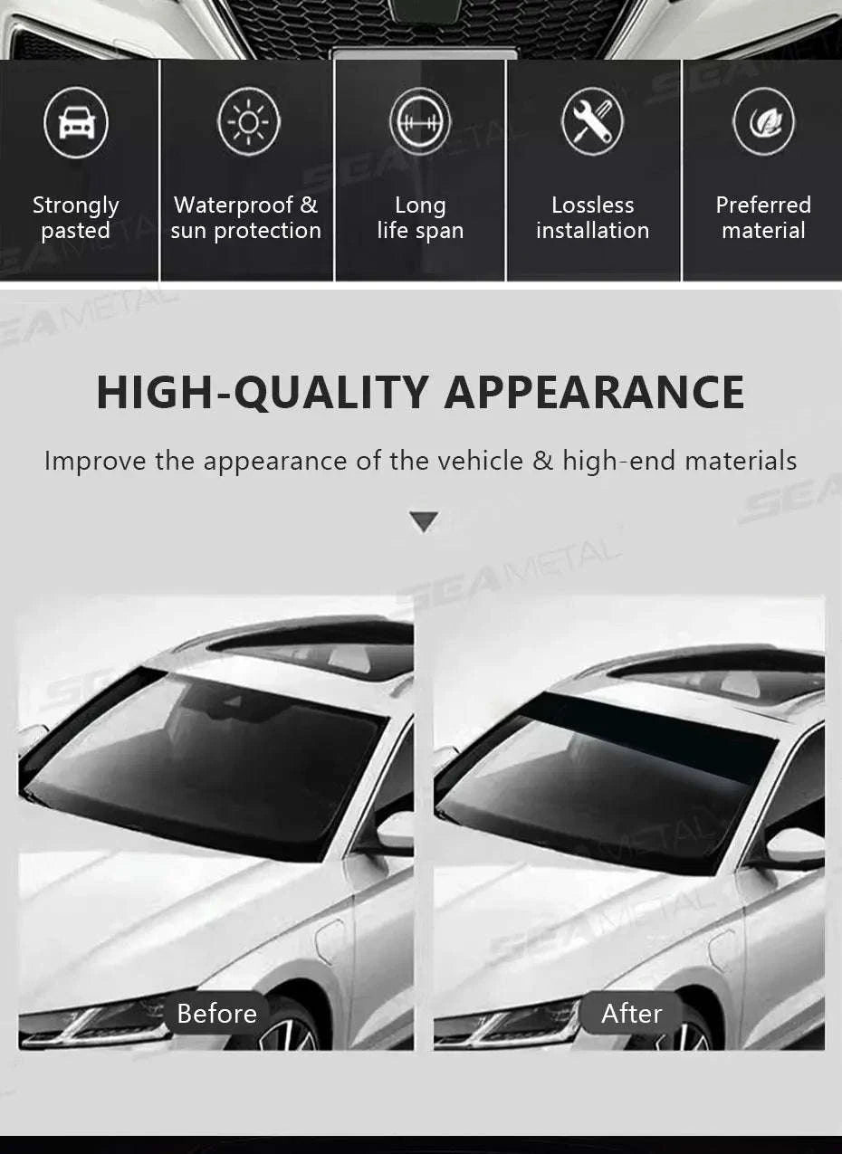Windshield Sun Protection Sticker Car Window Sun Shade Cover-Matte black