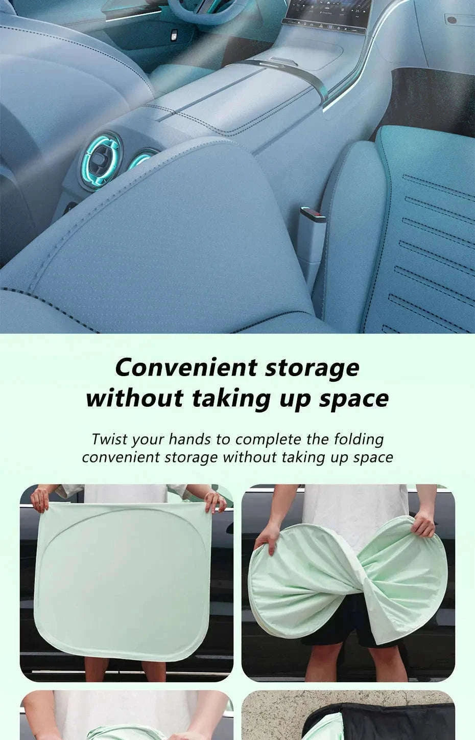 Windshield Sun Shade for Car Cooling and Sun Protection-Blue