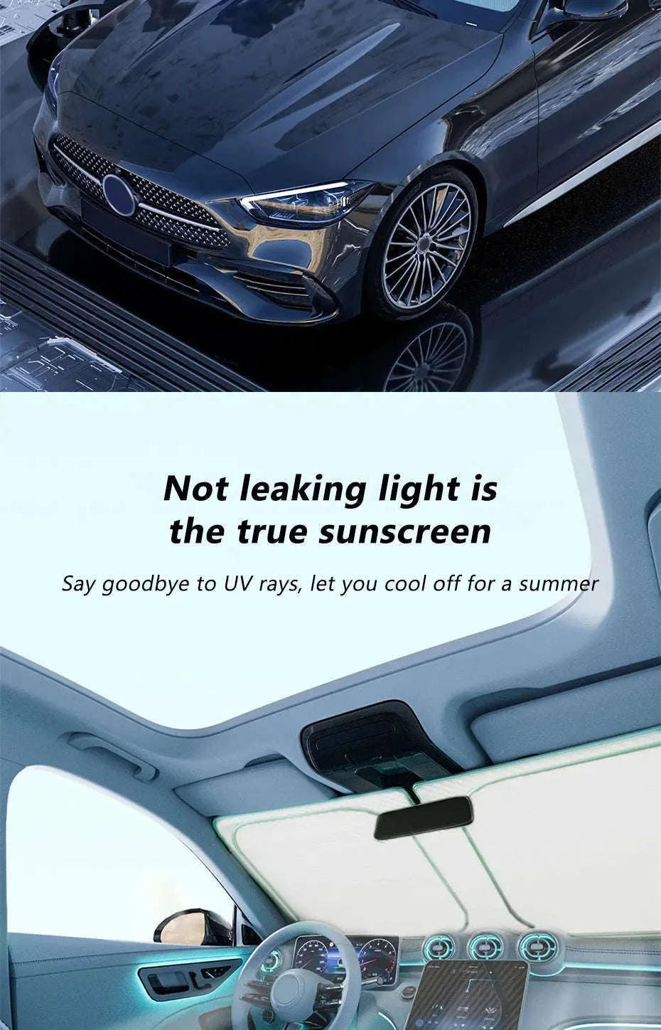 Windshield Sun Shade for Car Cooling and Sun Protection-Blue