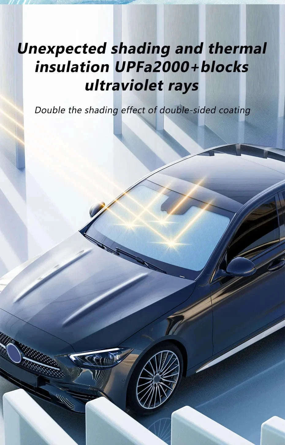 Windshield Sun Shade for Car Cooling and Sun Protection-Blue