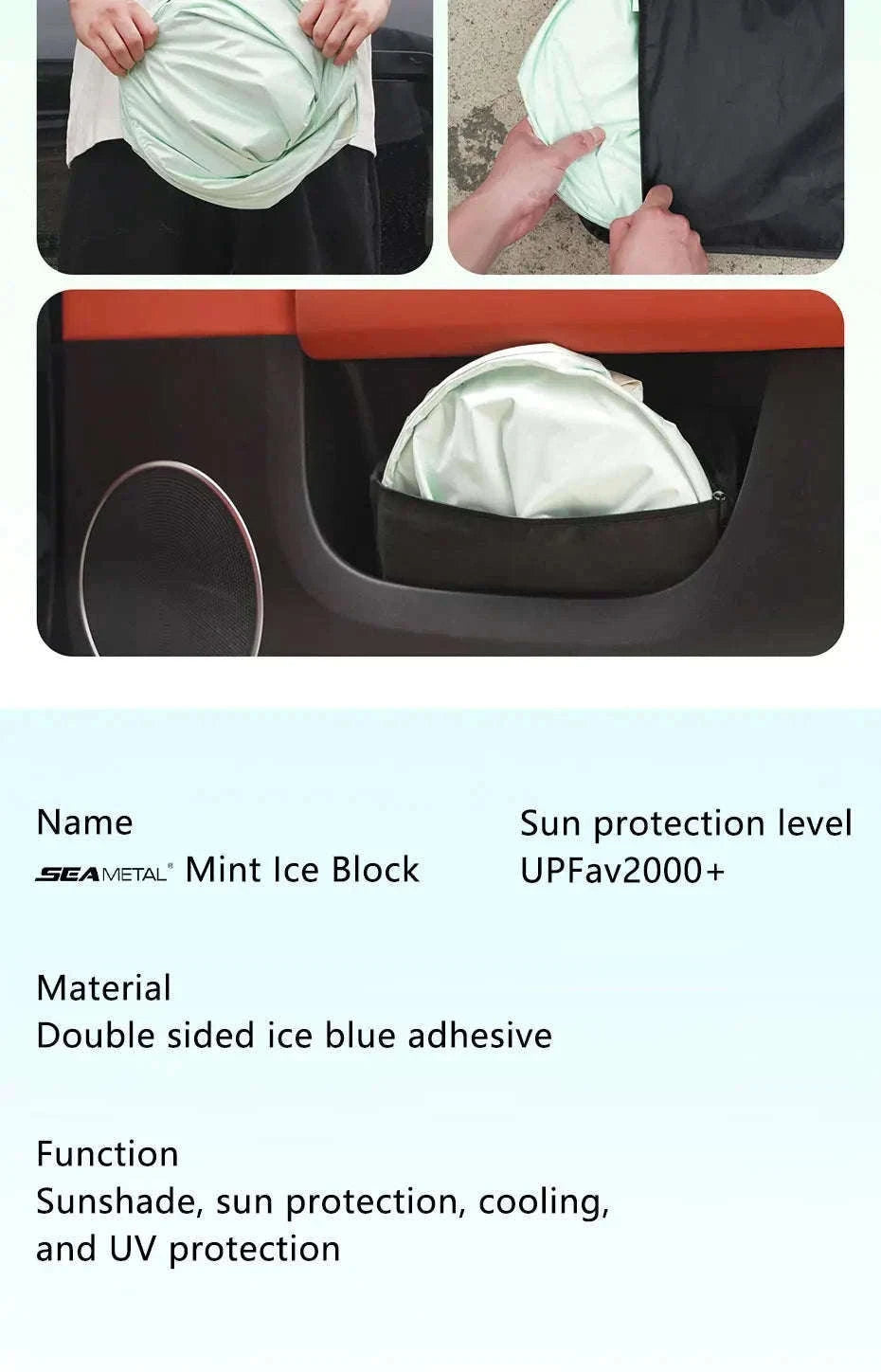 Windshield Sun Shade for Car Cooling and Sun Protection-Blue
