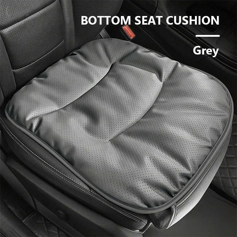Winter Car Seat Cushion Cover Thick Thermal Plush Anti-Slip Universal-Bottom Black 1pc