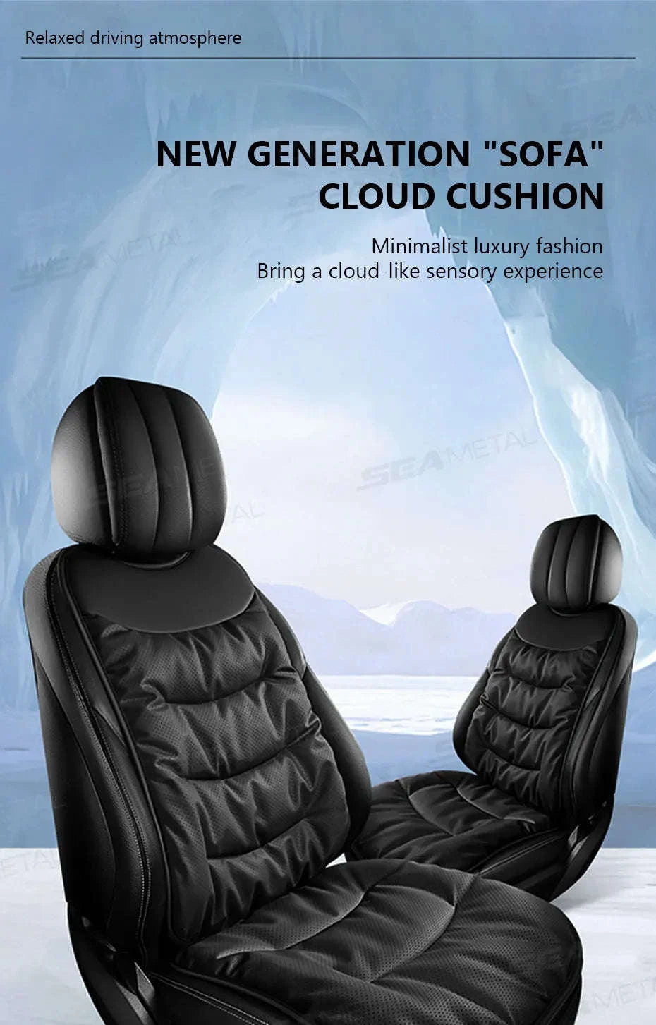 Winter Car Seat Cushion Cover Thick Thermal Plush Anti-Slip Universal-Bottom Black 1pc
