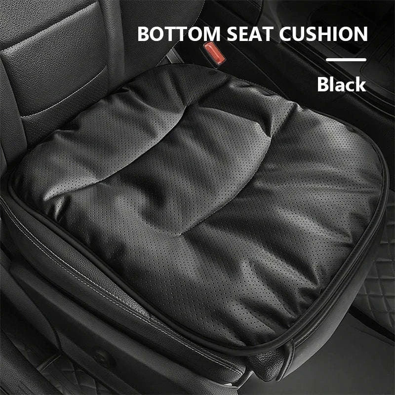 Winter Car Seat Cushion Cover Thick Thermal Plush Anti-Slip Universal-Bottom Black 1pc