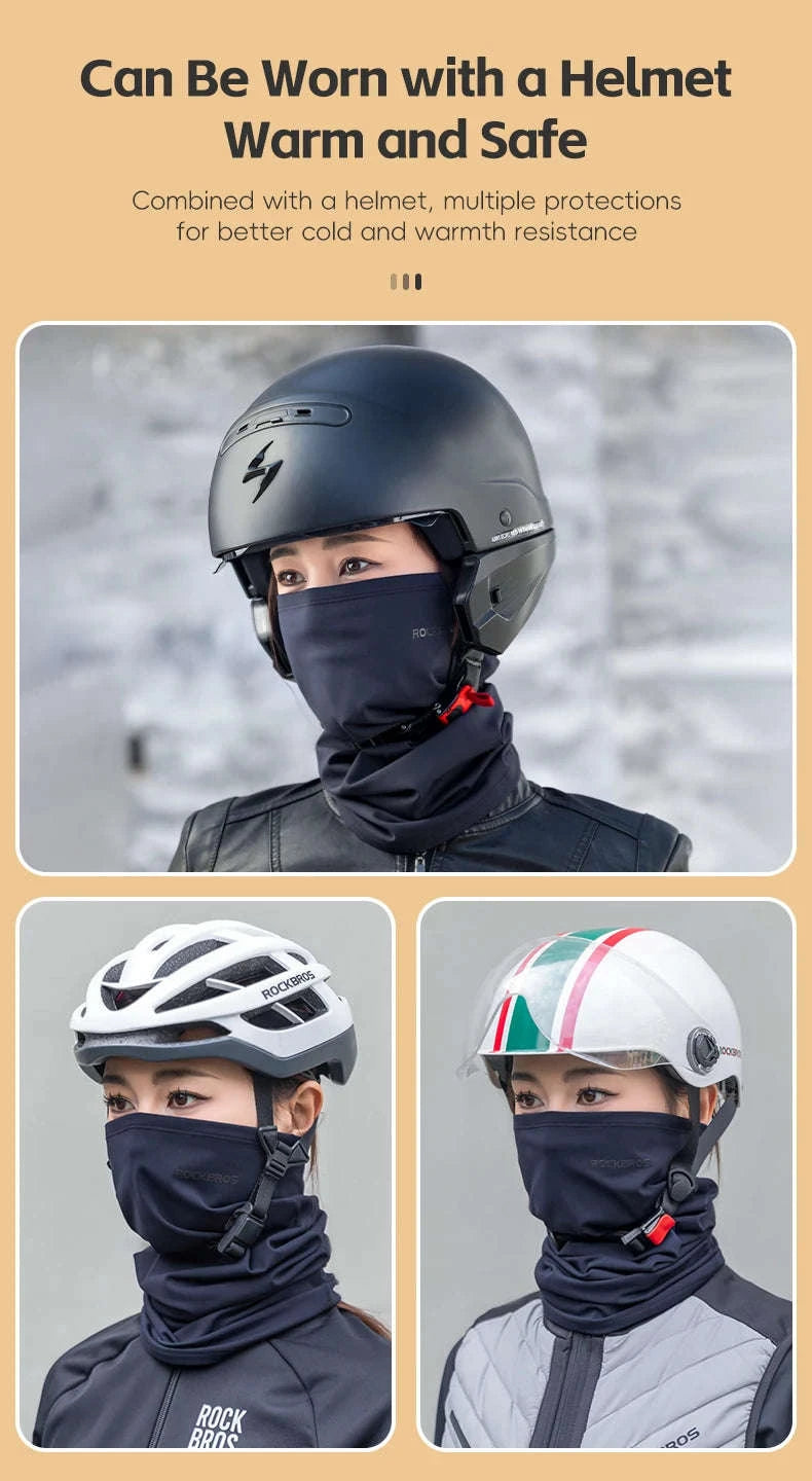 Winter Cycling Face Mask Windproof Full Coverage Fleece Lined-046403