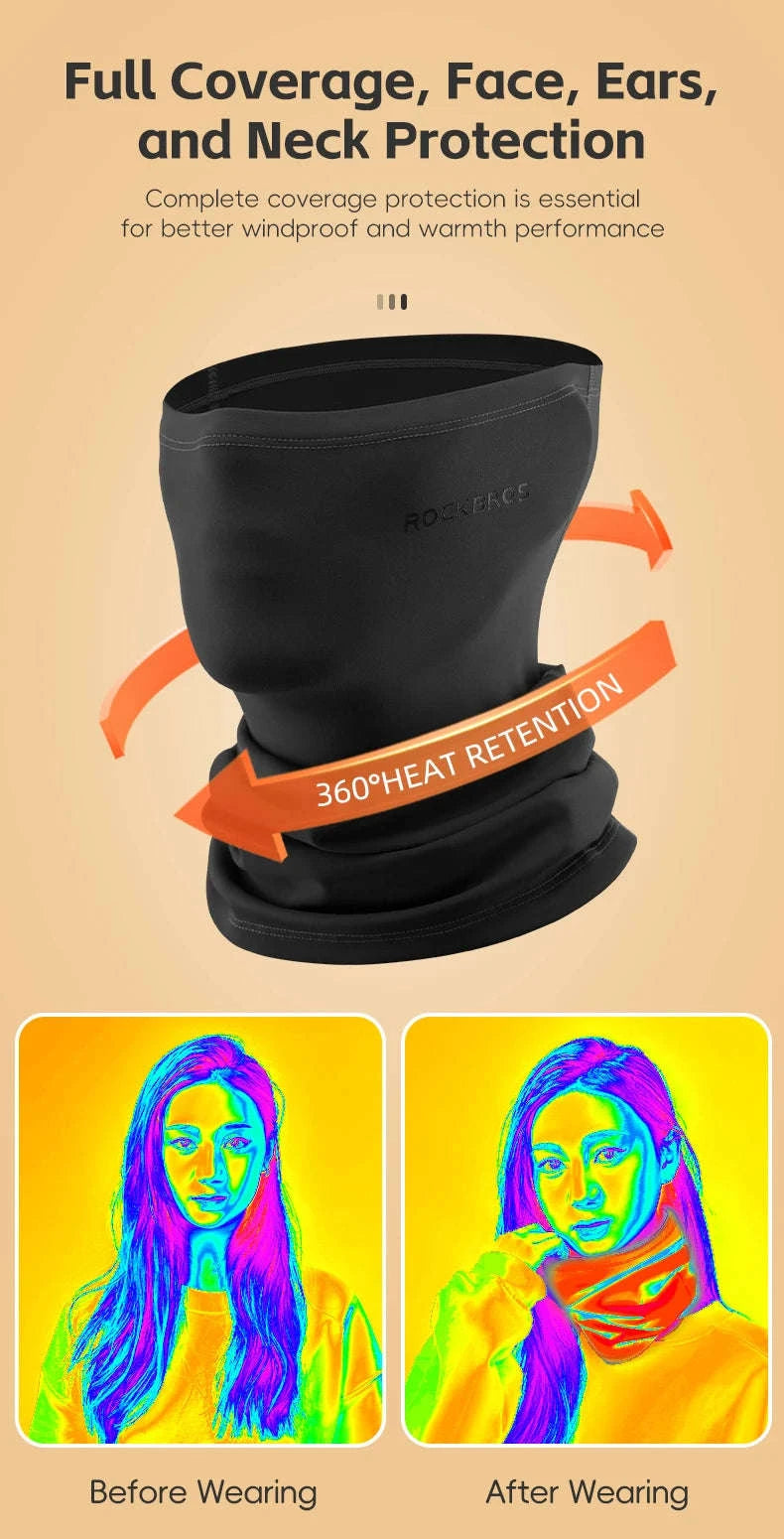 Winter Cycling Face Mask Windproof Full Coverage Fleece Lined-046403