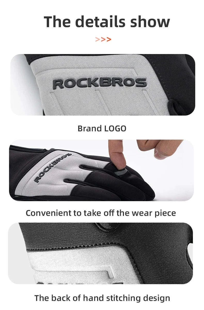 Winter Cycling Gloves Touchscreen Full Finger Warm Bike Gloves-S317-BG / S